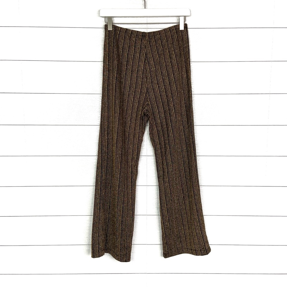 REFORMATION Alix Pant Black Gold Sparkle Metallic Shimmer Crop Kick Flare Medium - Picture 3 of 6